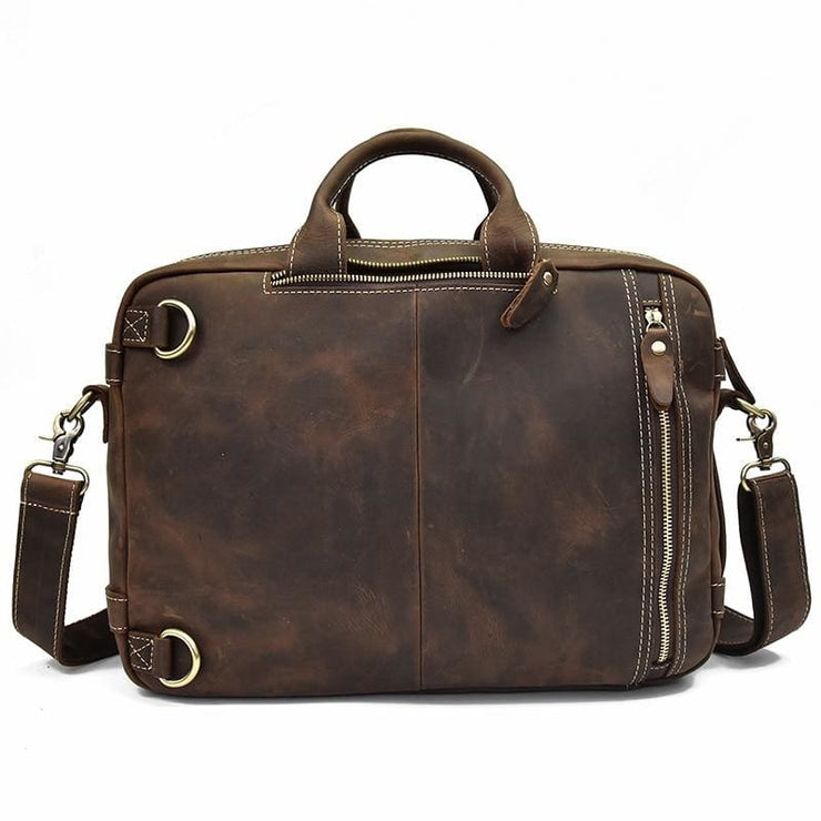 Thick crazy horse leather travel bag - Men_Briefcase