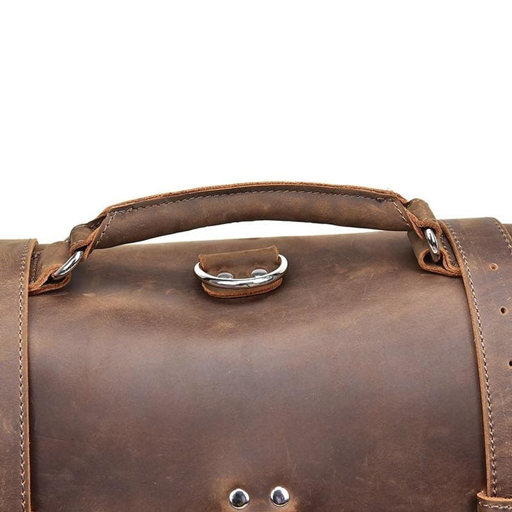 Thick crazy horse leather travel bag - Men_Briefcase