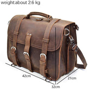 Thick crazy horse leather travel bag - Men_Briefcase