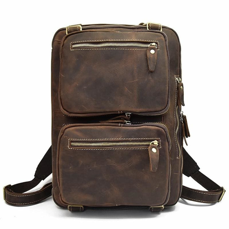 Thick crazy horse leather travel bag - Men_Briefcase