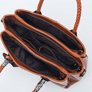 Vintage oil wax leather luxury handbags - Women_Bags