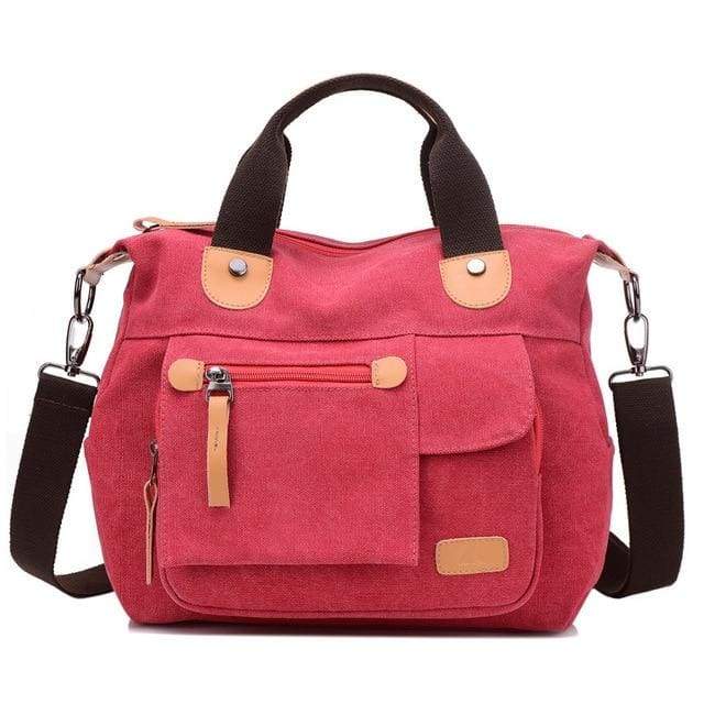 Women bag canvas messenger bags - Red / (20cm<Max Length<30cm) - Canvas_Tote_2020