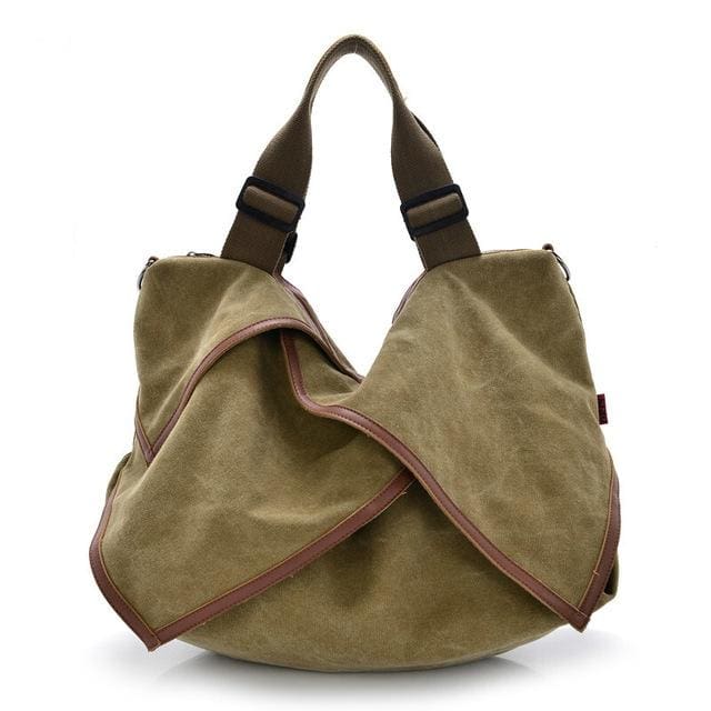 Women bag Canvas Tote crossbody - khaki - Canvas_Tote_2020