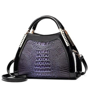 Women Bags Designer Fashion Crocodile Pattern - Blue Purple Two - Canvas_Tote_2020