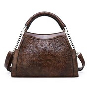 Women Bags Designer Fashion Crocodile Pattern - Coffee One - Canvas_Tote_2020