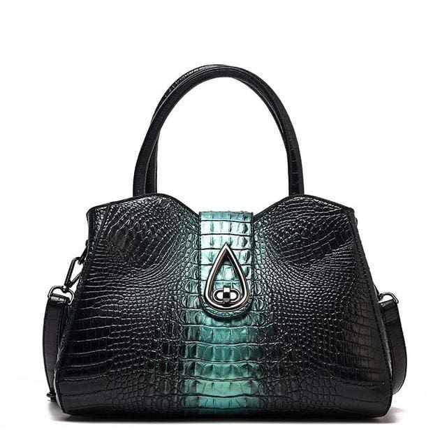 Women Bags Designer Fashion Crocodile Pattern - Green Three - Canvas_Tote_2020