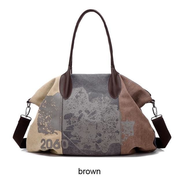 Women canvas bag piler - Brown - Canvas_Tote_2020