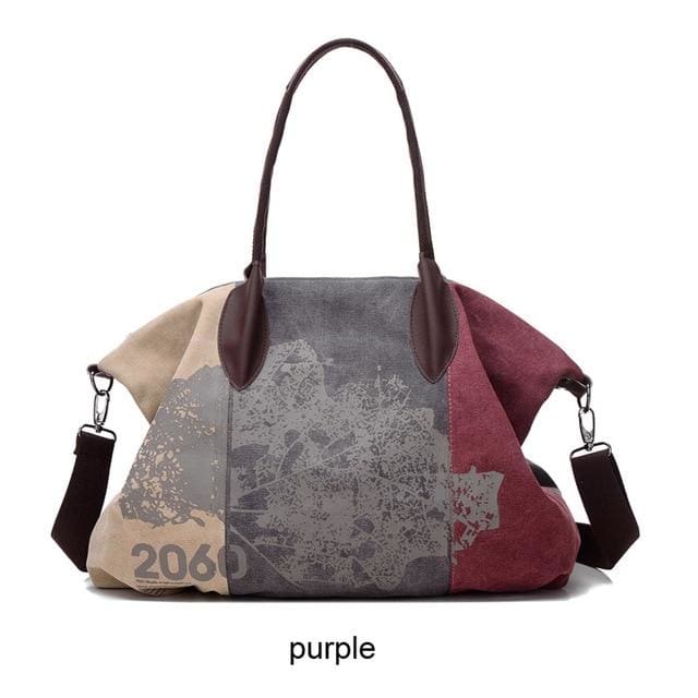 Women canvas bag piler - Purple - Canvas_Tote_2020