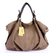 Women canvas messenger crossbody bags tote - Coffee - Canvas_Tote_2020