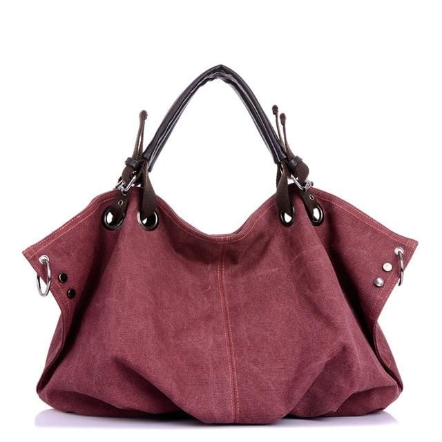 Women canvas messenger crossbody bags tote - Purple - Canvas_Tote_2020