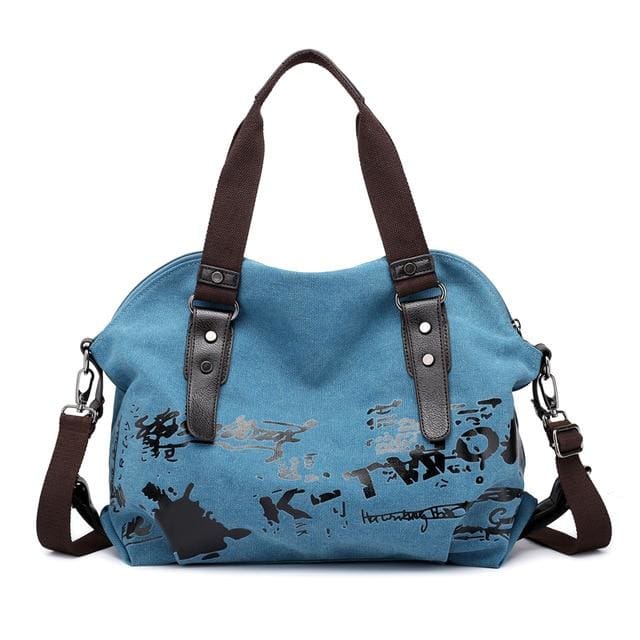 Women crossbody bags large casual tote - Blue - Canvas_Tote_2020
