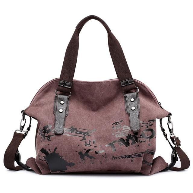 Women crossbody bags large casual tote - Brown - Canvas_Tote_2020
