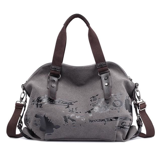 Women crossbody bags large casual tote - Light grey - Canvas_Tote_2020