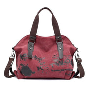 Women crossbody bags large casual tote - purple coffee - Canvas_Tote_2020