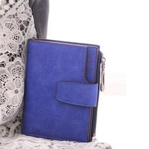 Women Purse Solid Color Mini Grind Magic - Blue - wallet