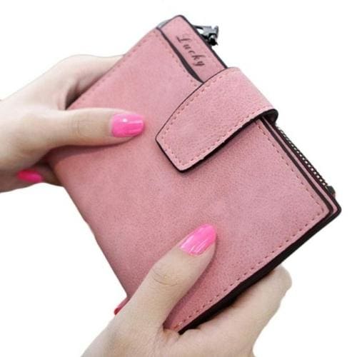 Women Purse Solid Color Mini Grind Magic - Pink - wallet