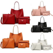 Women unique pattern leather 4pcs - Handbags